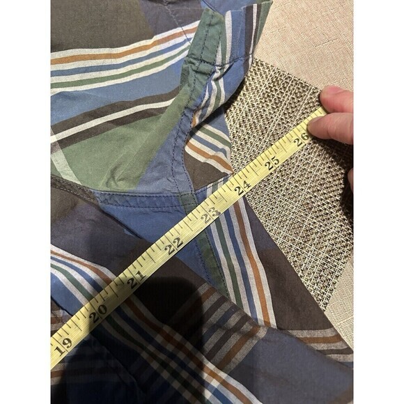 Lucky Brand Western Shirt Mens XL Blue Green Plaid Pearl Snap Cowboy Sportswear - Picture 8 of 8